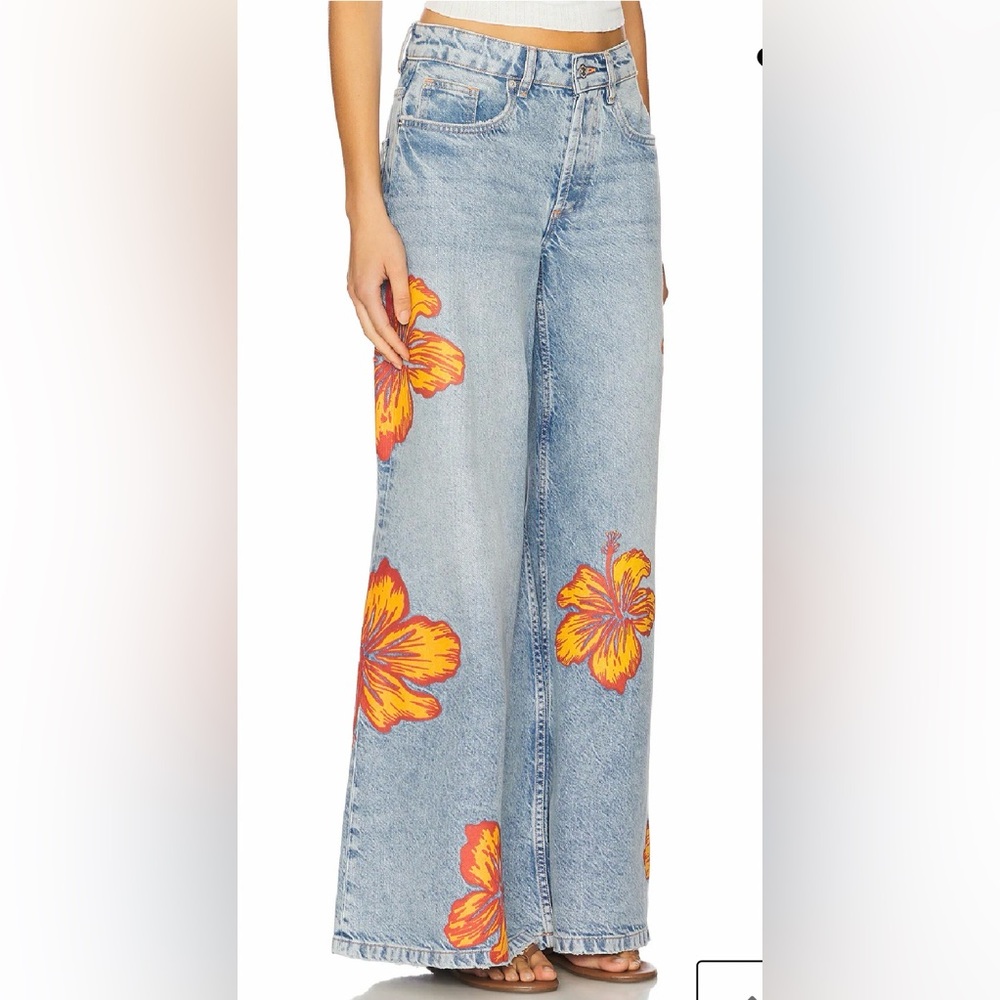 FREE PEOPLE Palisades Wide Leg Jeans $168 MSRP NWT (Sold Out on FP) - Picture 4 of 8